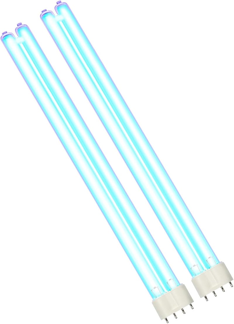 TURBRO مصباح UV بقوة 36 واط، مصباح UV مع قاعدة 4 دبابيس 2G11، بديل لمصابيح UV36D و UV36P و UV72P، لتنظيف الهواء وأنظمة التكييف والبرك، بطول 15.2 بوصة، عبوة من 2 - Image 1